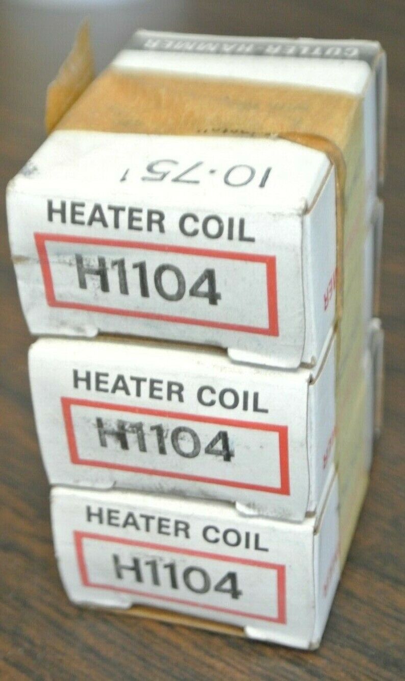 LOT of 3 / CUTLER-HAMMER H1104 HEATER ELEMENT / HEATER COIL / NEW SURPLUS