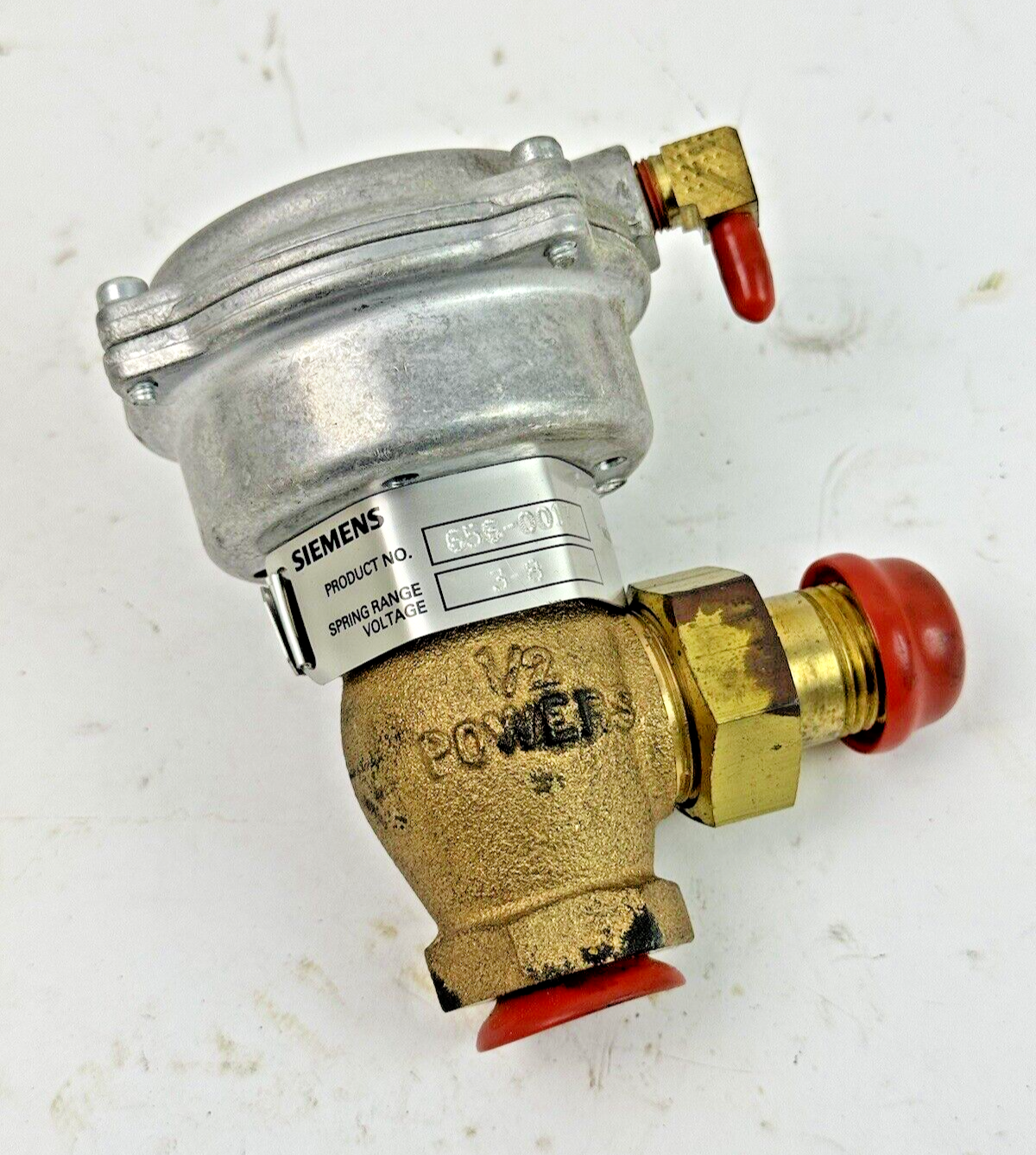 SIEMENS - 656-0017 - 2-WAY NO ANGLE UNION VALVE - 1/2" NPT, 2.1 cv, 3-8 PSI