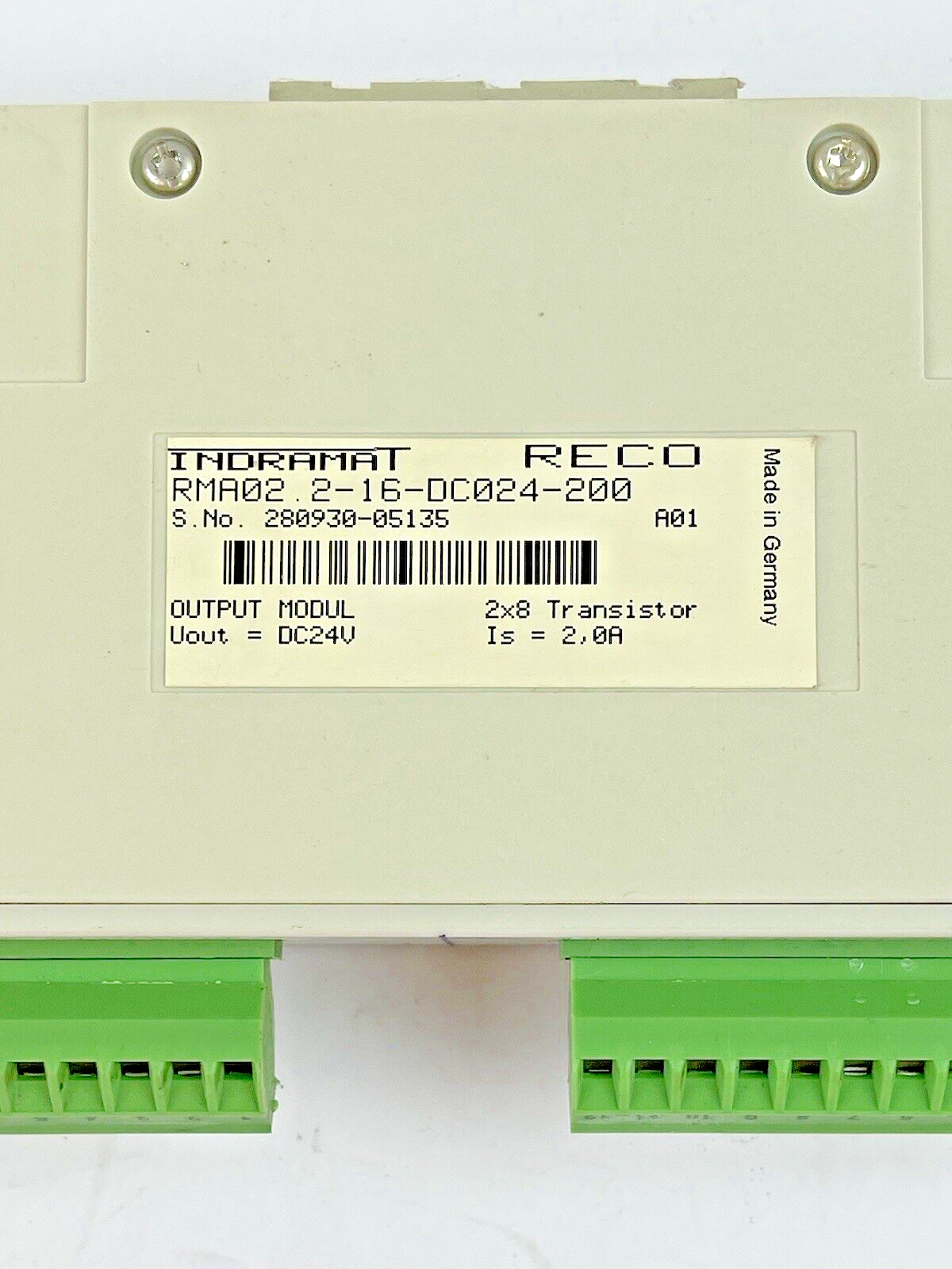 INDRAMAT - REXROTH - RMA02.2-16-DC024-200 - OUTPUT MODULE -2X8 TRANSISTOR