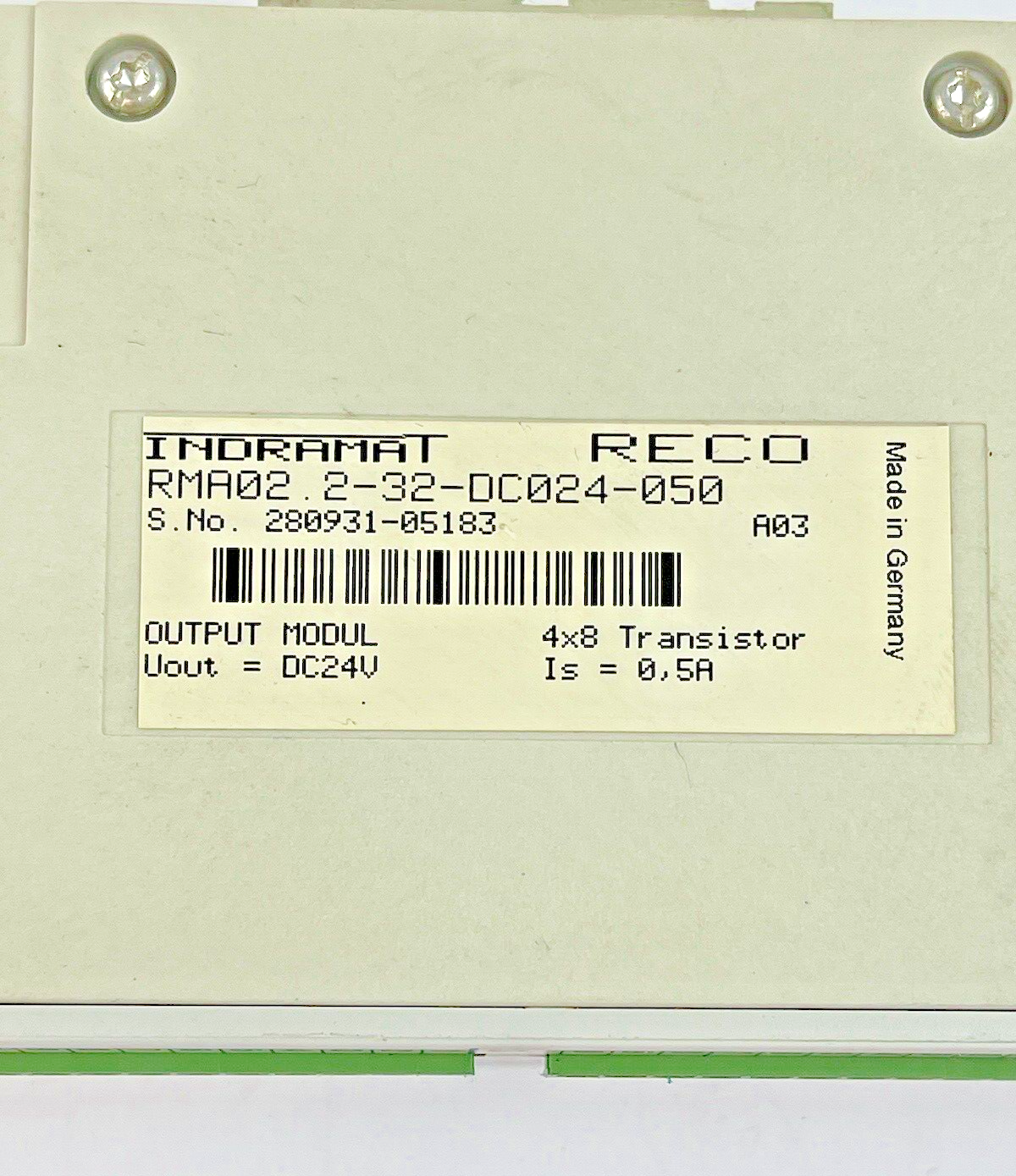 INDRAMAT - REXROTH - RMA02.2-32-DC024-050 - OUTPUT MODULE -DC24V, 4X8 TRANSISTOR