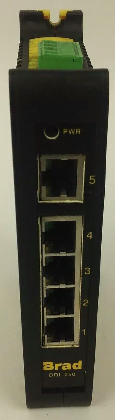 BRAD COMMUNICATIONS ETHERNET SWITCH - P/N DRL250, DRL-250, 24VDC, 2.16 WATTS