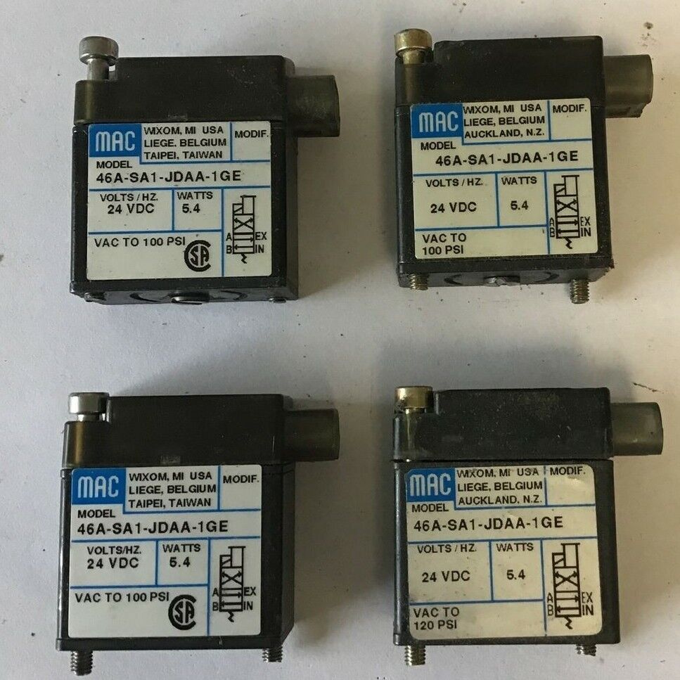 MAC 46A-SA1-JDAA-1GE SOLENOID VALVE 24VDC 5.4WATT 100PSI ***LOTOF4***