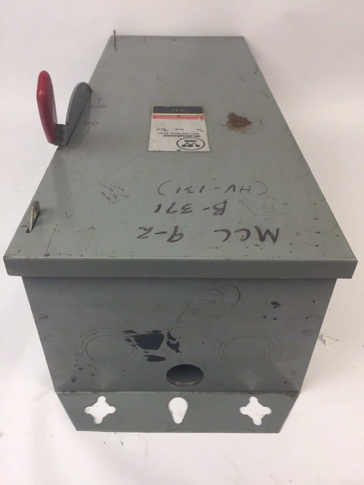 WESTINGHOUSE HUN363 HEAVY DUTY SAFETY SWITCH 100AMP 600VAC 75HP TYPE 1 ENCLOSURE