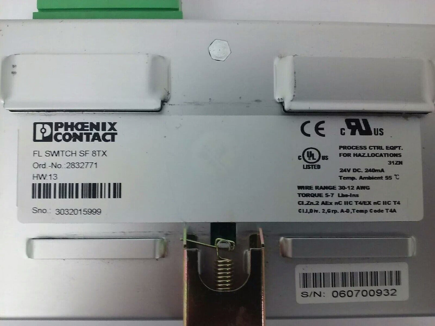 PHOENIX CONTACT FL SWITCH SF 8TX 24VDC.240mA, 8 PORT ETHERNET SWITCH
