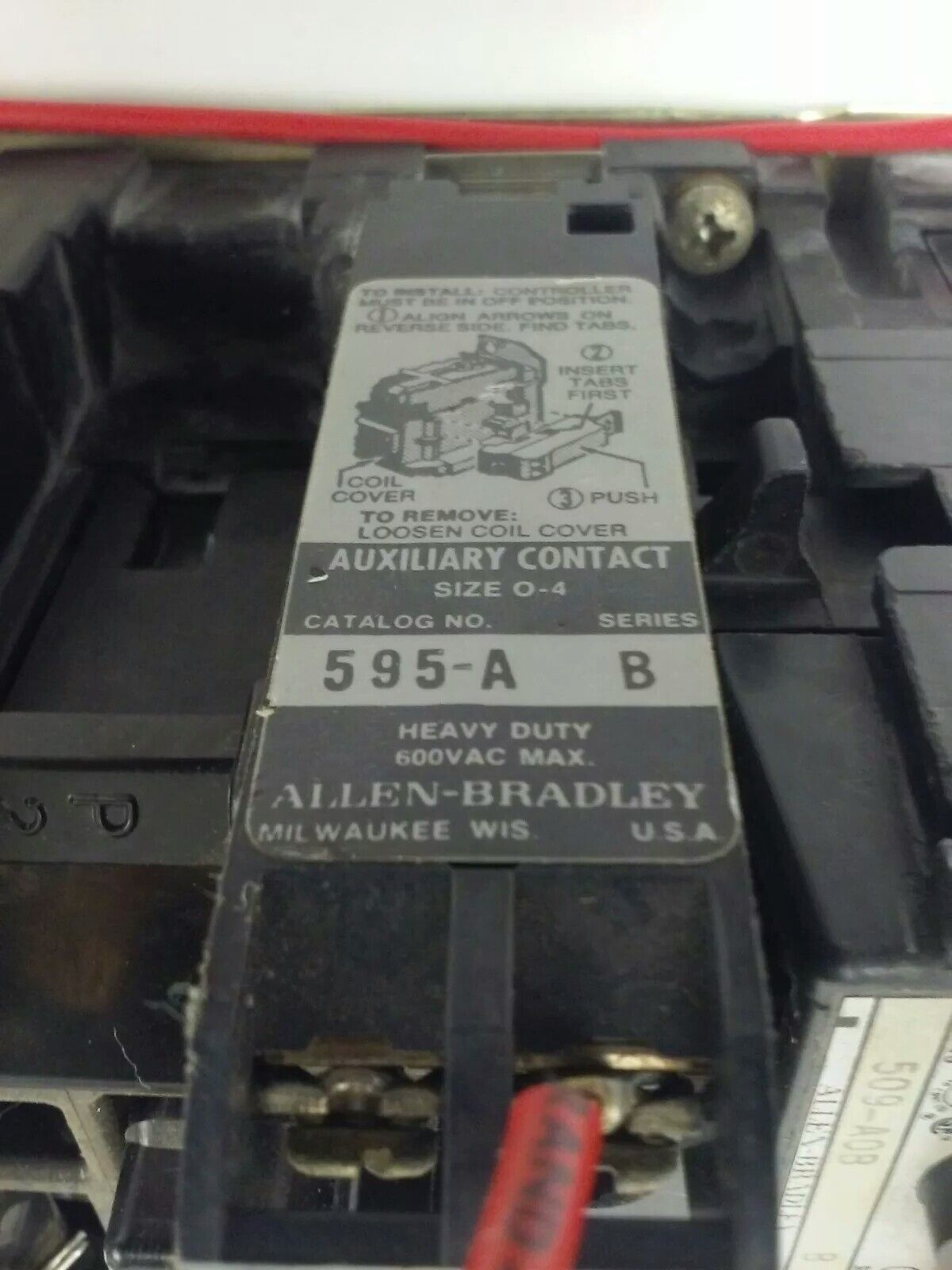 ALLEN BRADLEY 509-AOB, SER. B, STARTER, 200-208V COIL CONTACTS PERFECT CONDITION