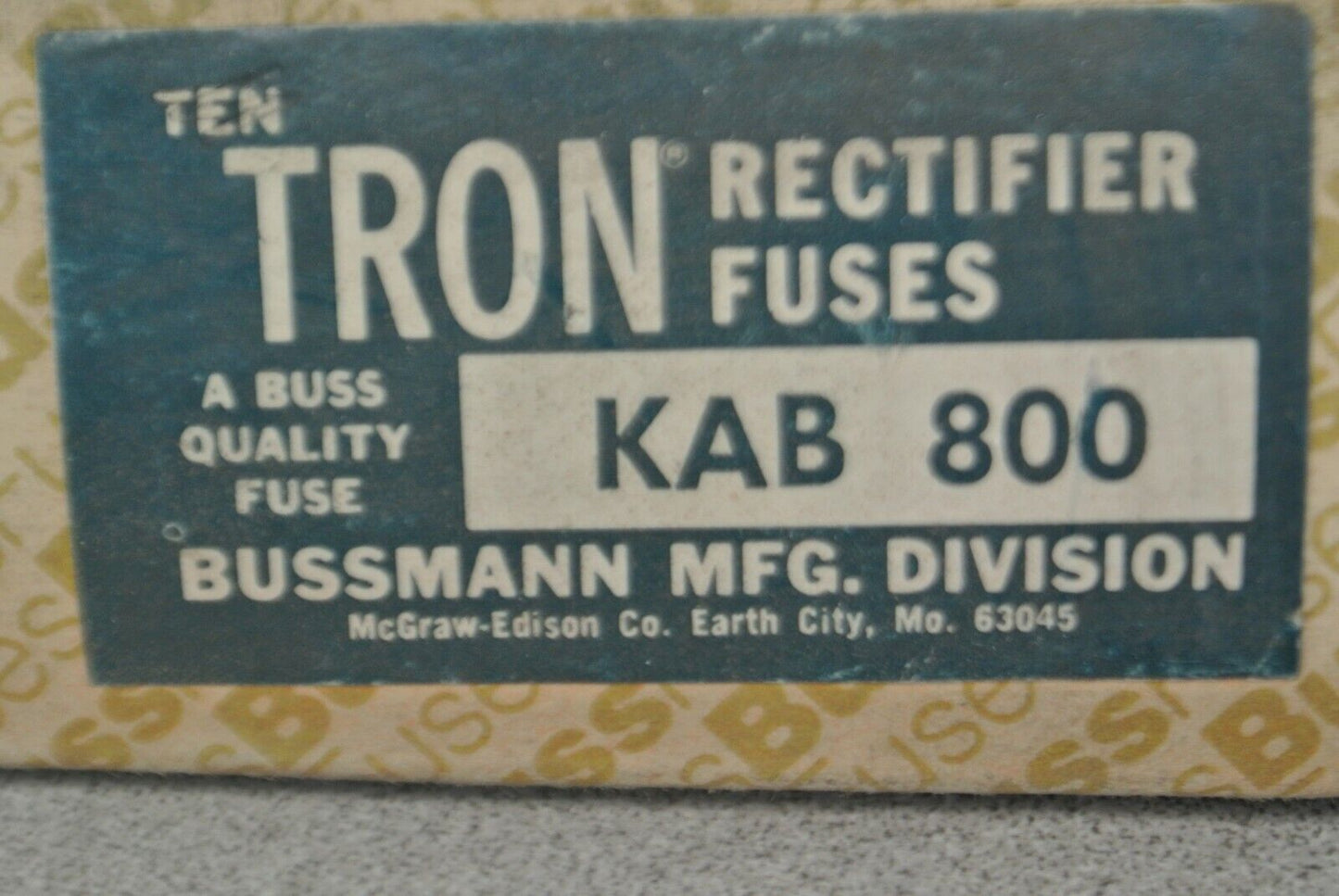 BUSSMANN / TRON KAB800 RECTIFIER FUSE / 250V / 800A / NEW SURPLUS / EACH