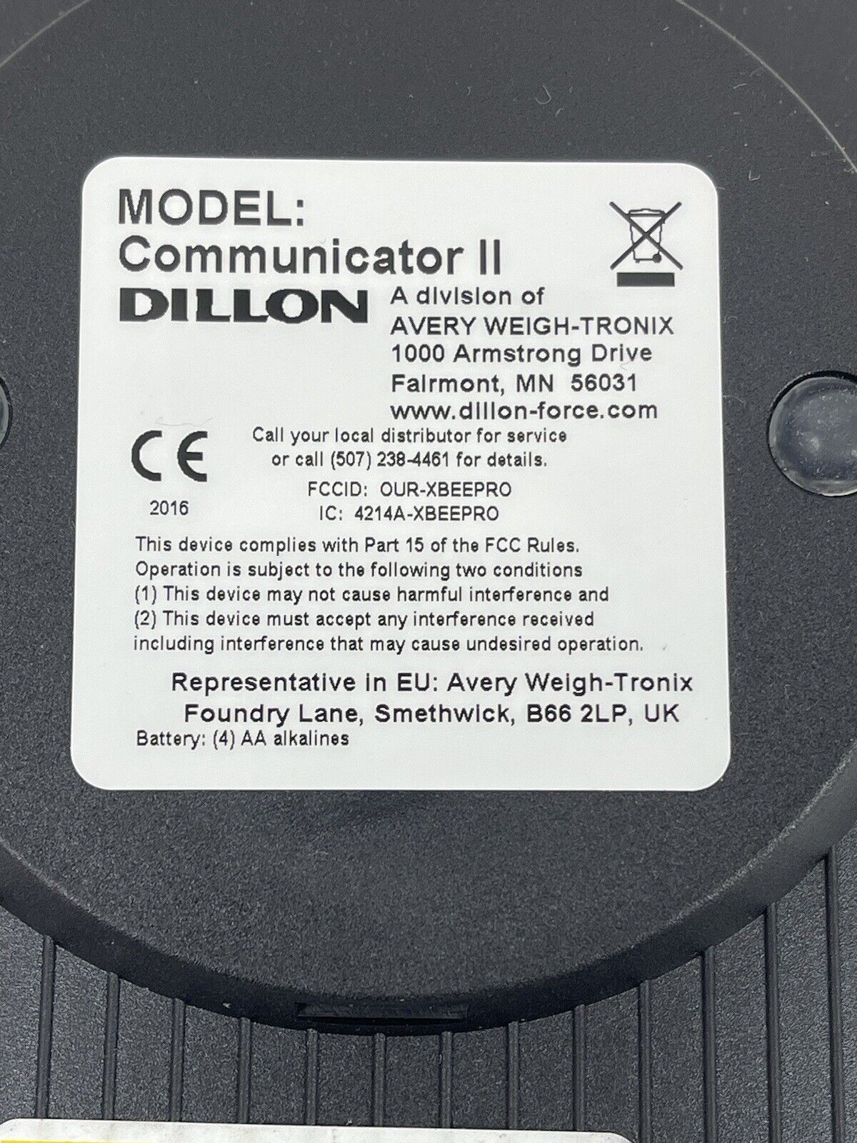 DILLON - AWT30-500186 - Communicator II Radio Remote For EDXtreme - DYNAMOMETER
