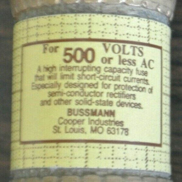 BUSSMANN / TRON KBH40 RECTIFIER FUSE / 500V / 40A / NEW SURPLUS