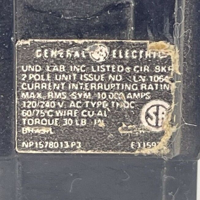 GE THQC22020 CIRCUIT BREAKER 20AMP 2POLE 120/240VAC