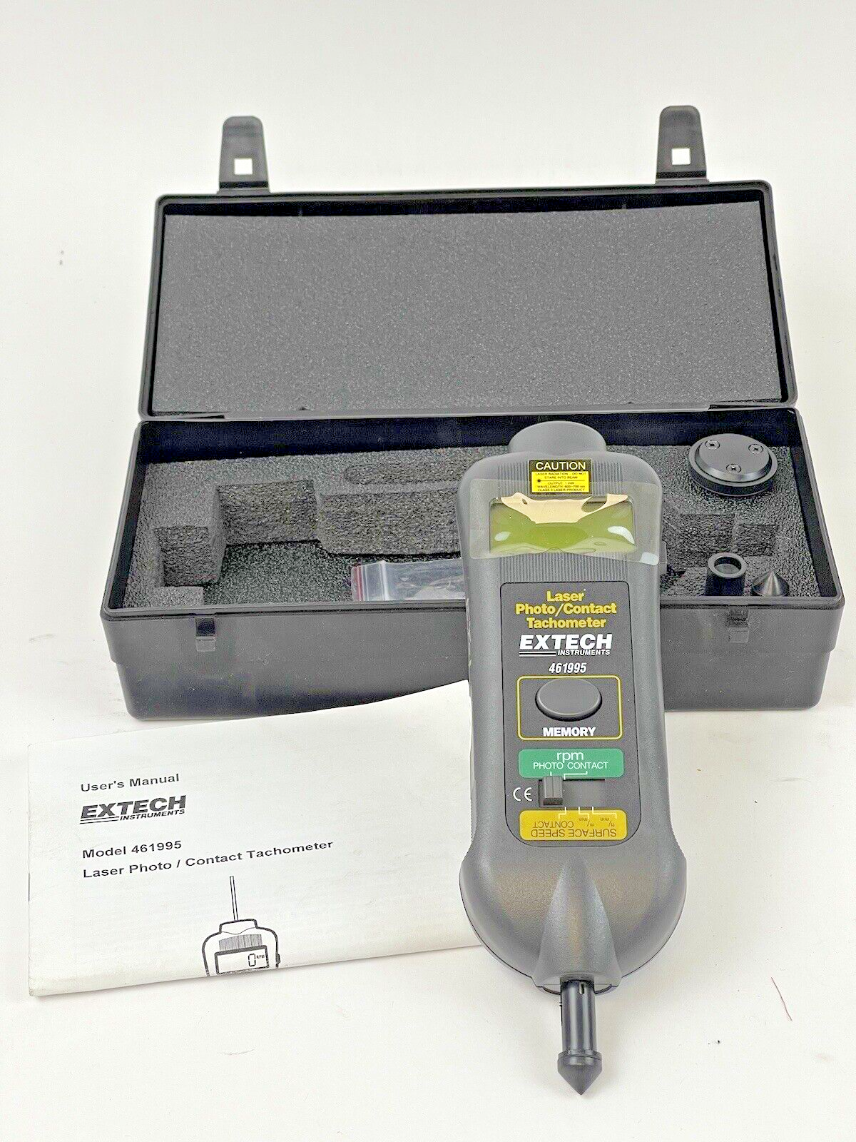 EXTECH - 461995 -LASER PHOTO/ CONTACT TACHOMETER - CONTACT/ NON-CONTACT RPM -LED