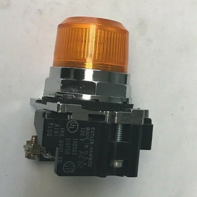 CUTLER HAMMER 10250T201 AMBER INDICATING LIGHT. 120VAC/DC