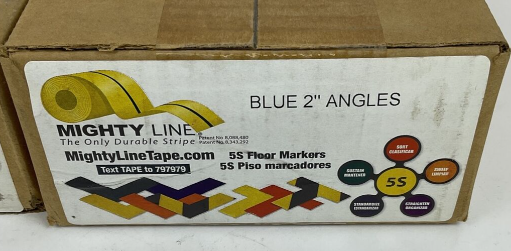 MIGHTY LINE BLUE FLOOR TAPE ANGLE SHAPE 2" QTY 300 (100 EACH CASE)
