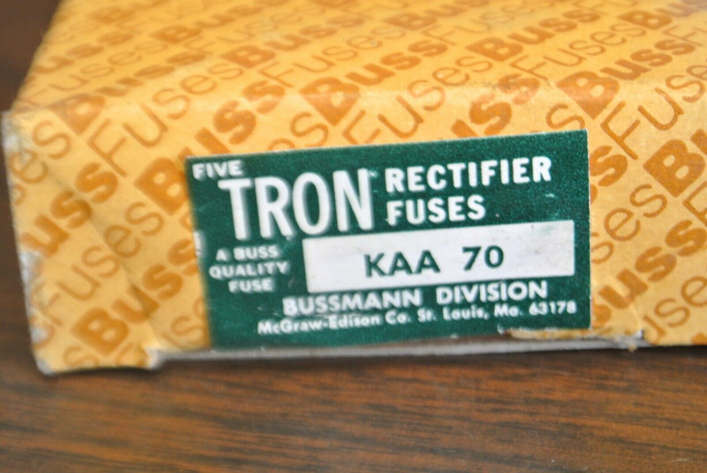 BOX of 5 / BUSSMANN / TRON KAA70 RECTIFIER FUSES / 130V / 70A / NEW SURPLUS