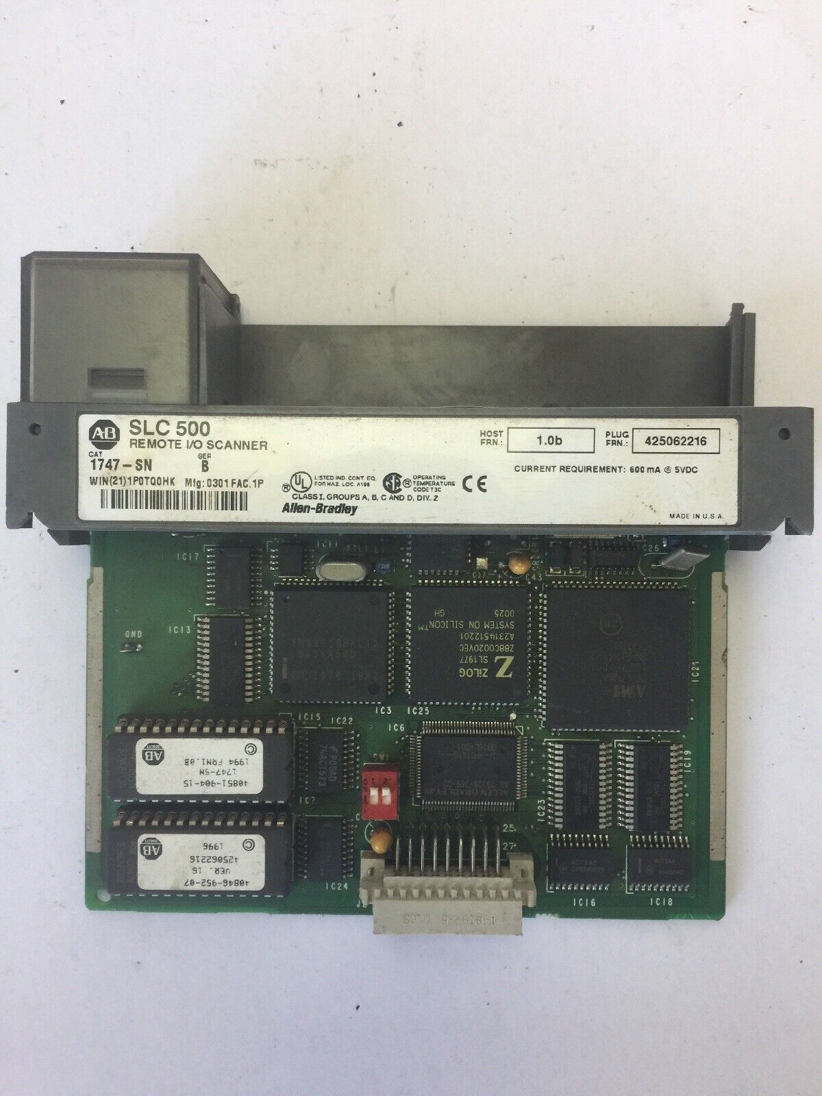 ALLEN BRADLEY 1747-SN REMOTE I/O SCANNER SER B FRN 1.0B