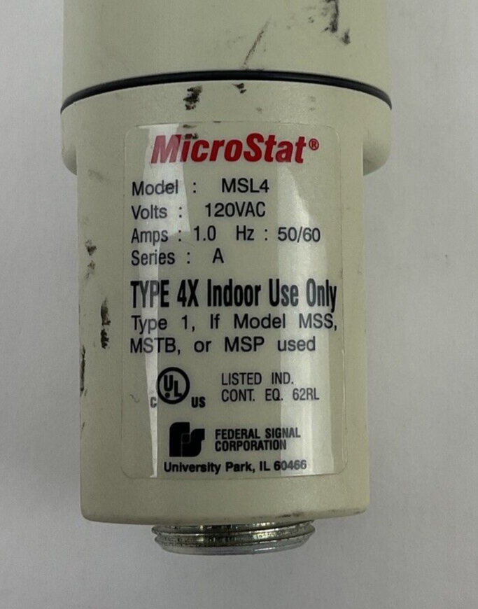 FEDERAL SIGNAL MSL4 MICROSTAT STACK LIGHT 120VAC 50/60HZ 1.0AMPS TYPE 4X