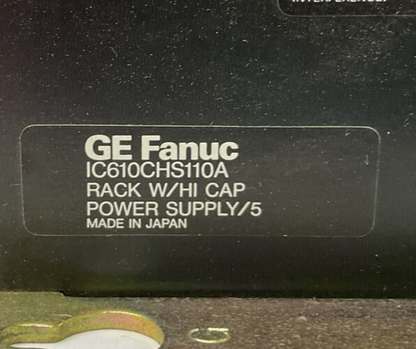 GE FANUC IC610CHS11A RACK W/HI CAP POWER SUPPLY
