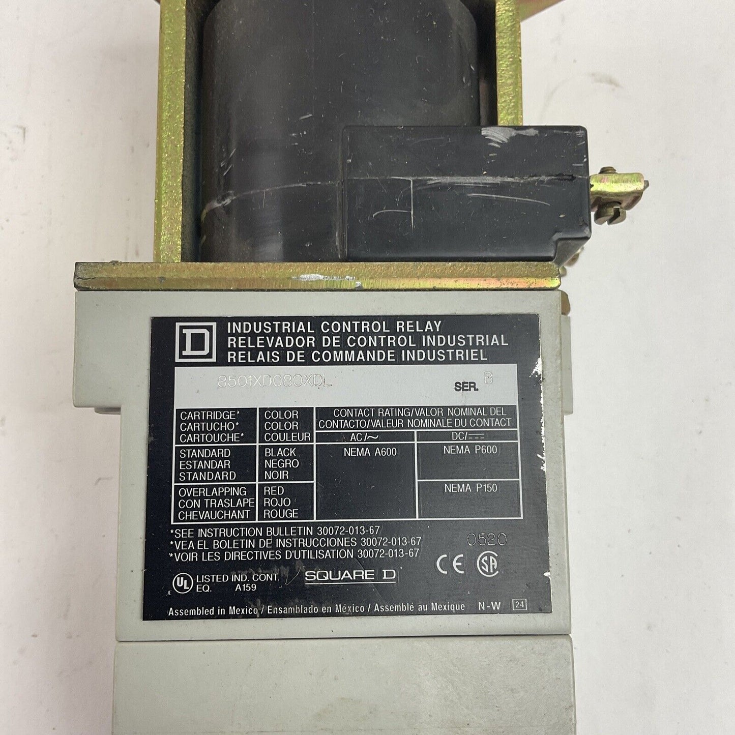 SQUARE D 8501XBO80XDLV53 DC LATHCING CONTROL RELAY SER.B 24VDC