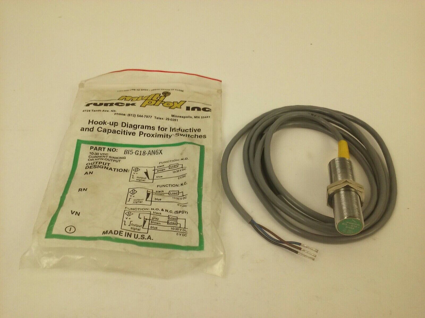 TURCK B15-G18-AN6X PROXIMITY SWITCH 10-30VDC