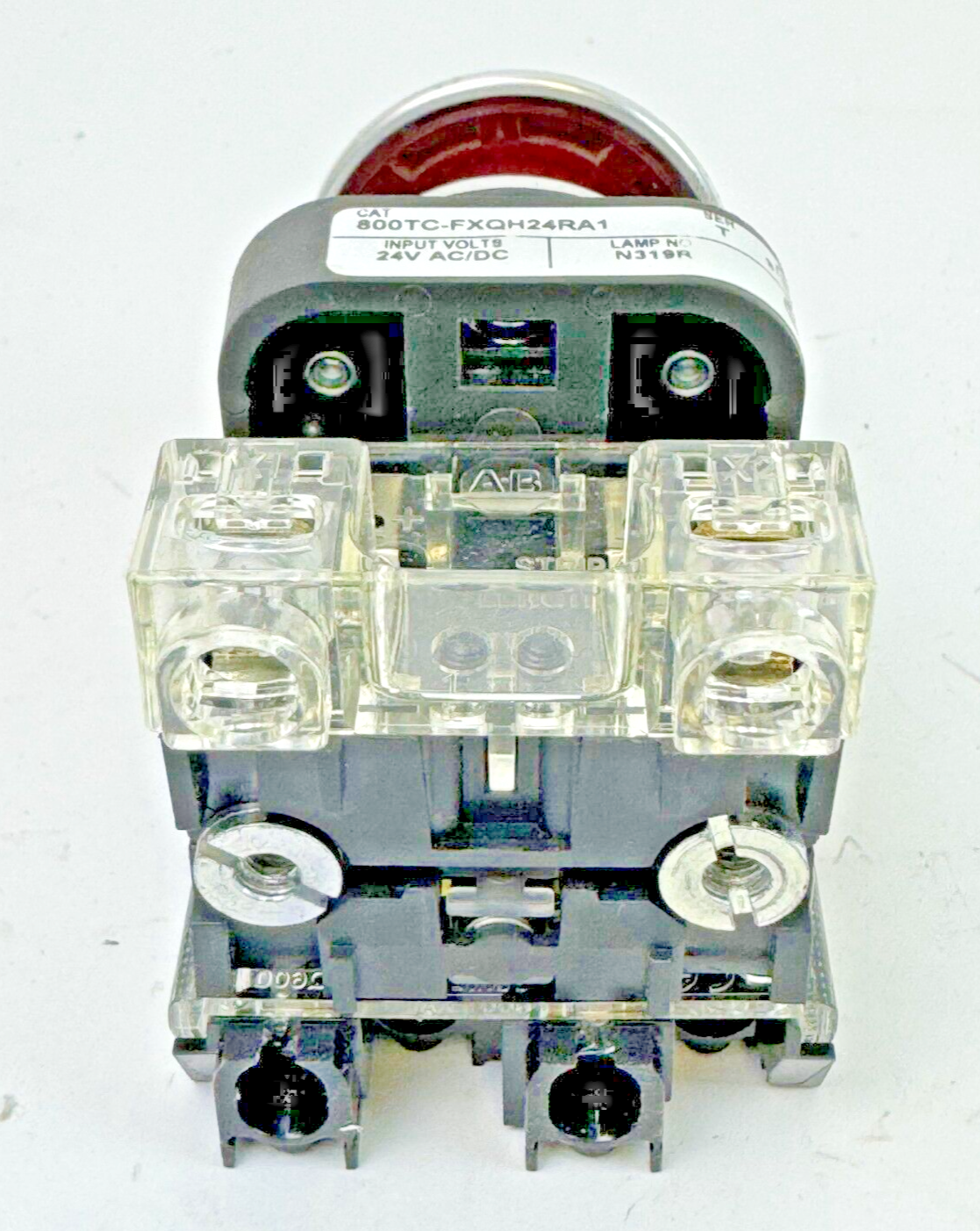 ALLEN-BRADLEY - 800TC-FXQH24RA1 SER. T - RED MUSHROOM PUSH/PULL BUTTON W/ BLOCK