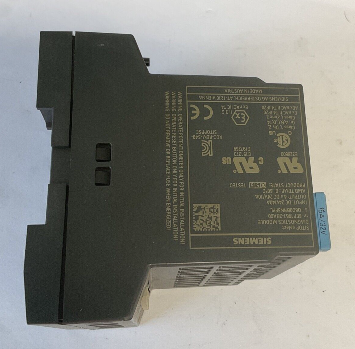 SIEMENS 6EP1 961-2BA00 DIAGNOSTICS MODULE 24VDC 40A ***LOTOF3***