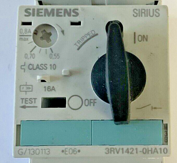 SIEMENS 3RV1421-0HA10 COMBINATION MOTOR CONTROL 0.55-0.8A