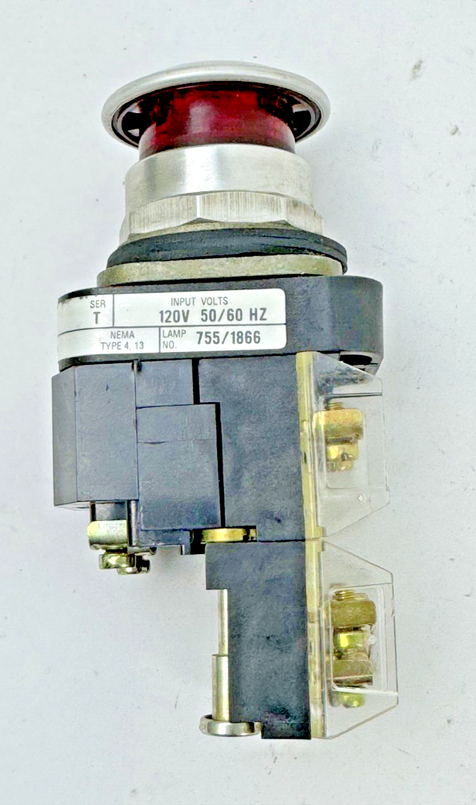 ALLEN-BRADLEY - 800T-FXP16 A5 SER. T - RED MUSHROOM PUSH/PULL BUTTON W/ 800T-XA