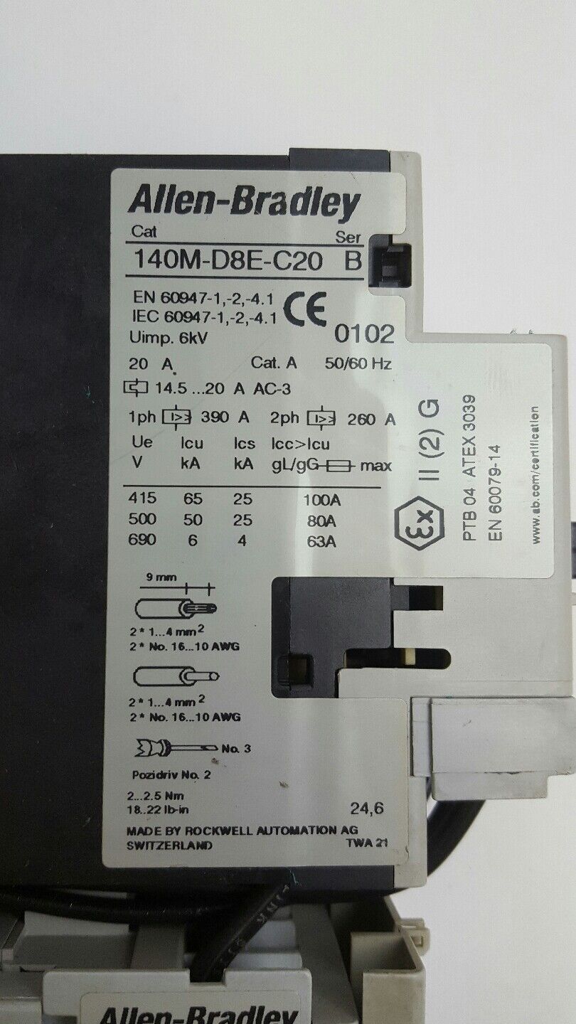 Allen Bradley Compact Starter 190S-CNDJ2-DC20C SER B 100-C23Z*10