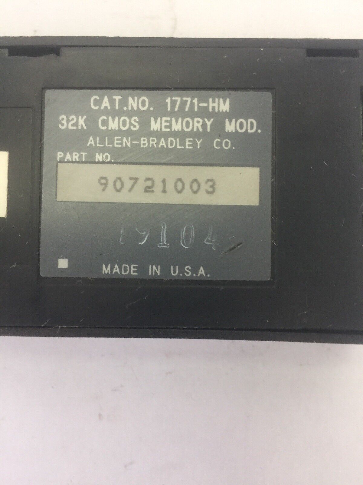 ALLEN BRADLEY 1771-HM 32K CMOS MEMORY MODULE