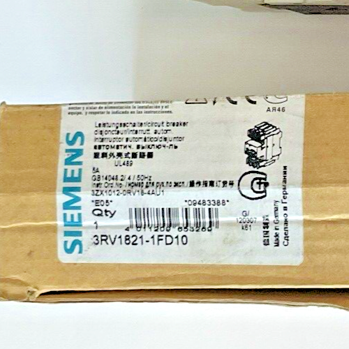 SIEMENS 3RV1821-1FD10 COMBINATION MOTOR CONTROL 5A