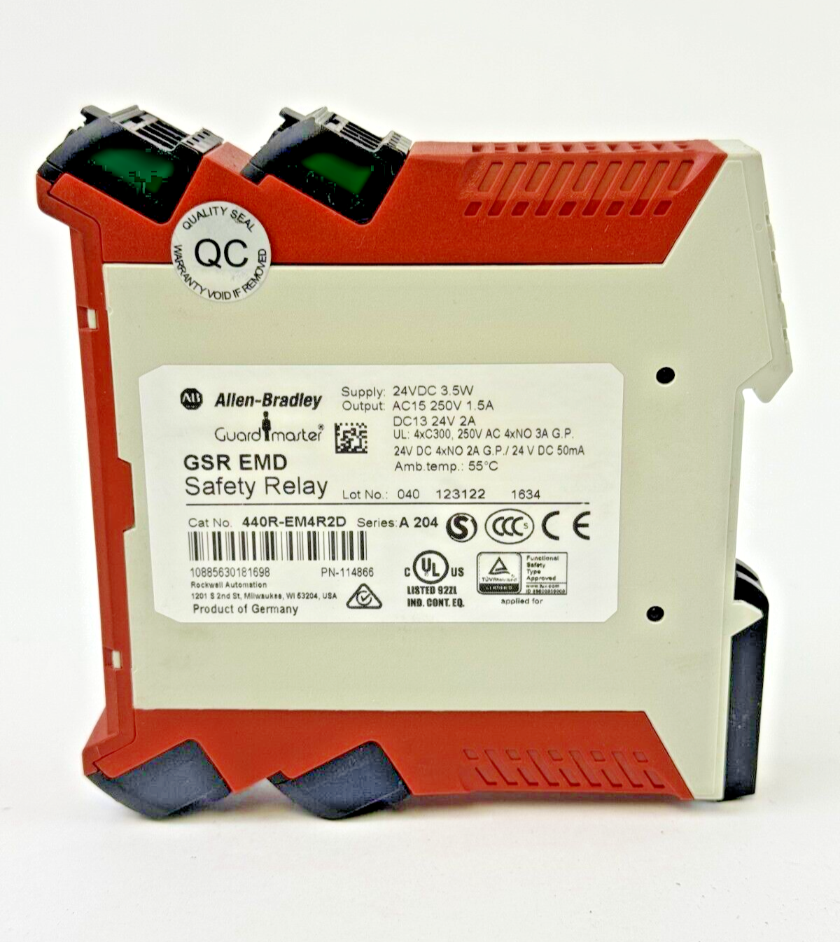 ALLEN-BRADLEY - 440R-EM4R2D SER. A - GUARDMASTER SAFETY RELAY - GSR EMD - 24VDC