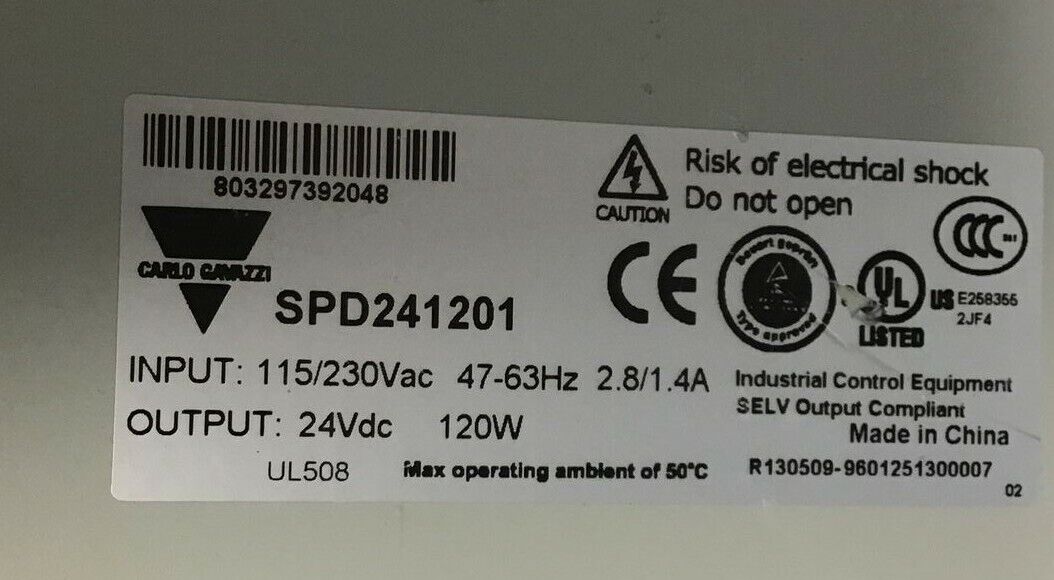 CARLO GAVAZZI SPD2120 AC/DC CONVERTER 24VDC-5A 115/230VAC 47-63HZ 2.8/1.4A 120W