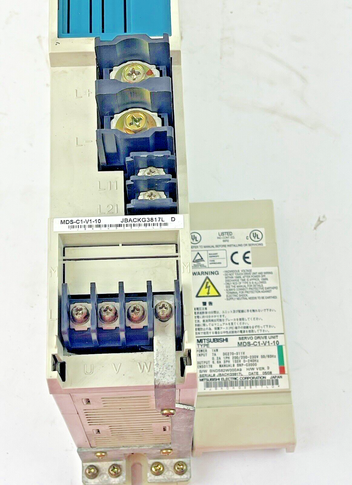MITSUBISHI - MDS-C1-V1-10- SERVO DRIVE UNIT 200-230v-ac 270-311v-dc 3ph 155v 1kw