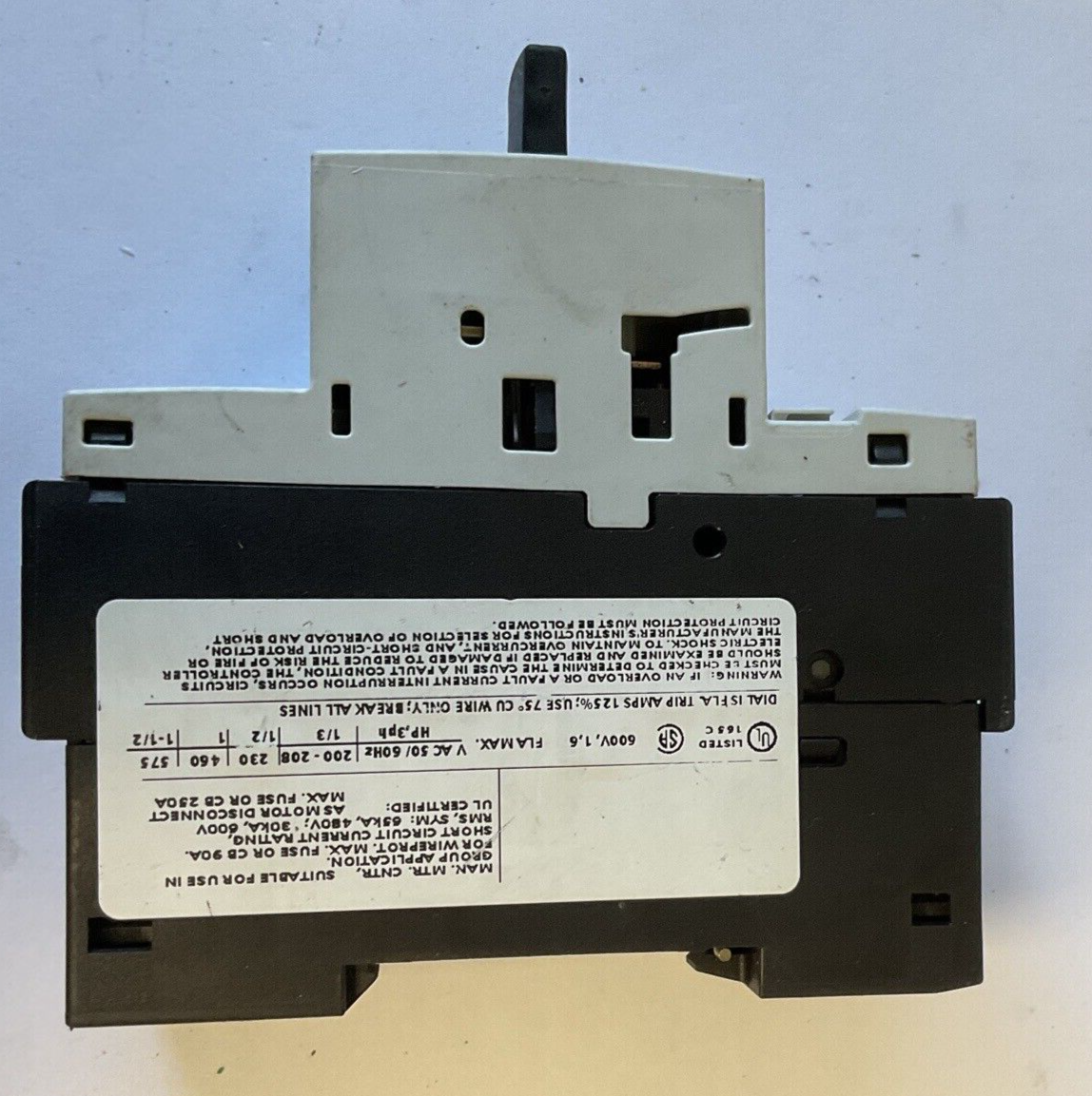 SIEMENS 3RV1421-1AA10 MANUAL MOTOR STARTER CLASS 10 33A 1.1-1.6A ***LOTOF2***