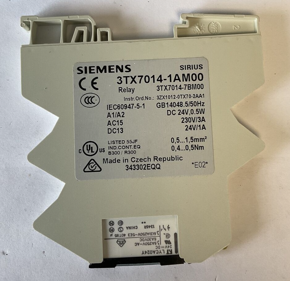 SIEMENS 3TX7014-1AM00 RELAY 24VDC 0.5W 230V 3A ***LOTOF3***