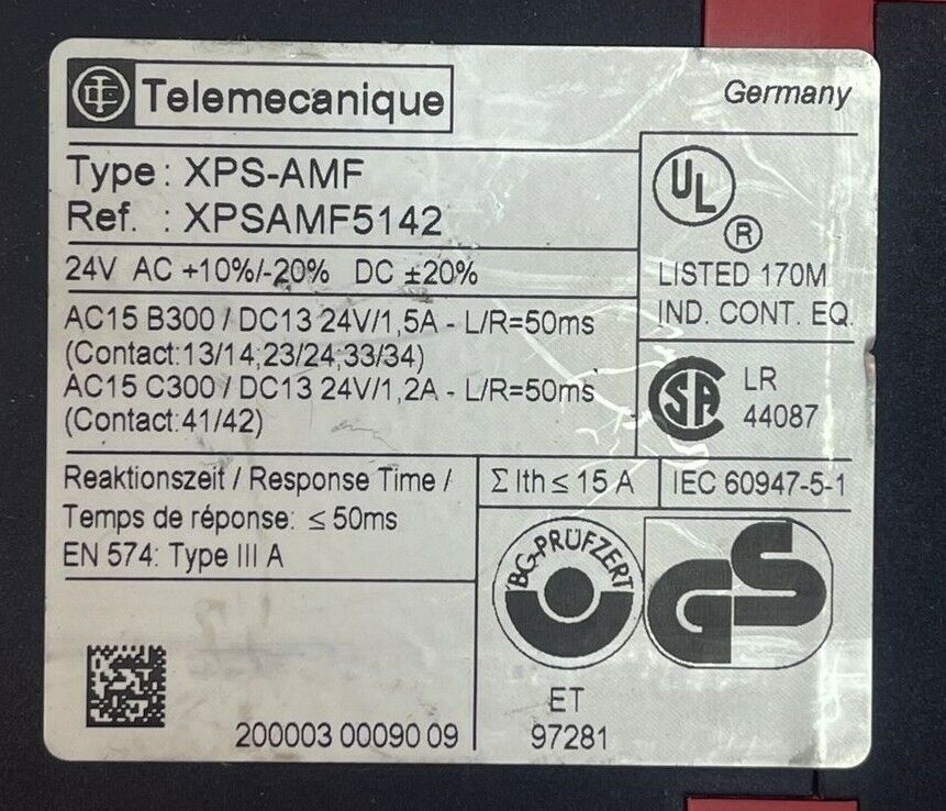 TELEMECANIQUE XPSAMF5142 RELAY 24V