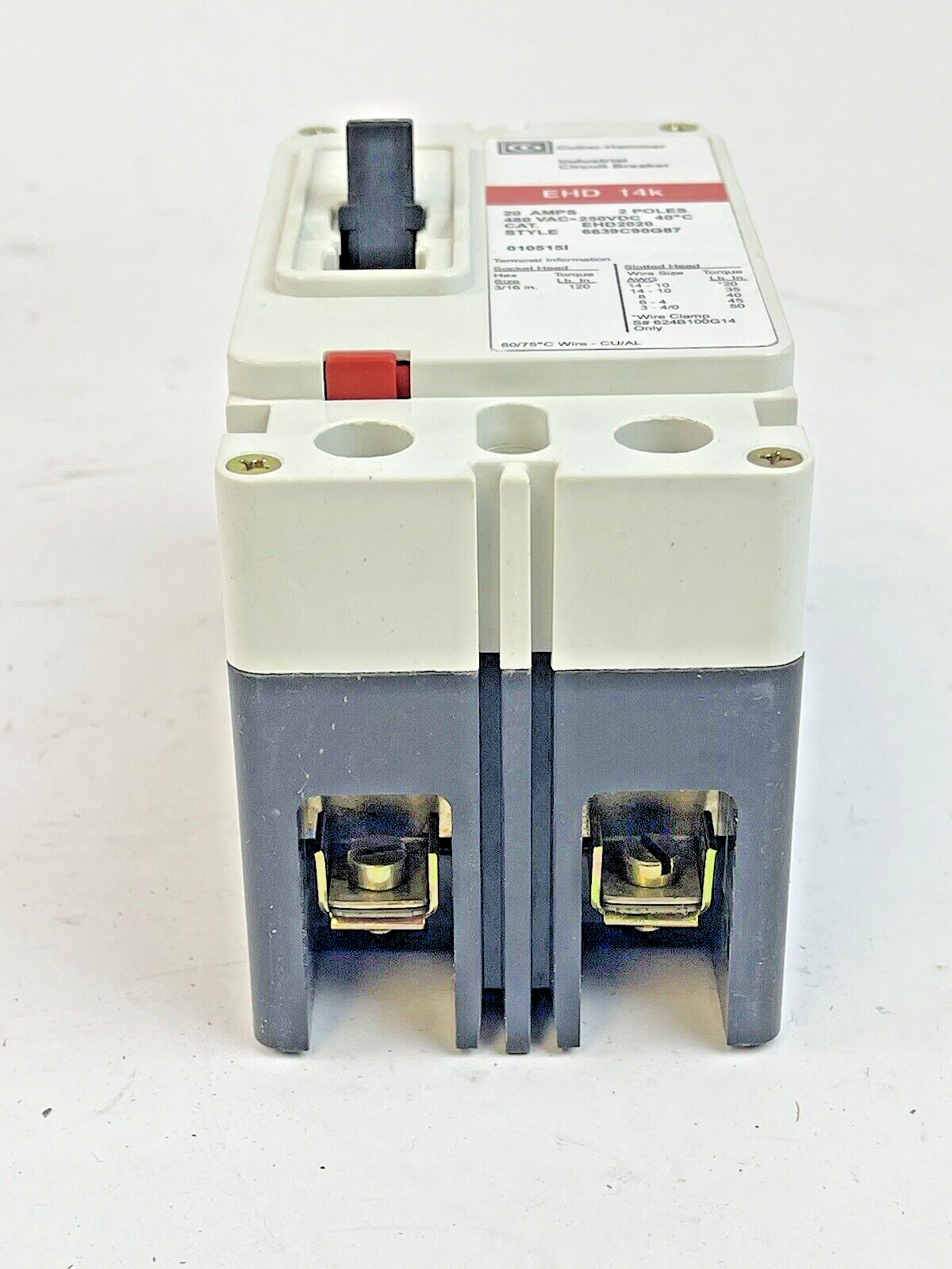 CUTLER-HAMMER - EHD2020 - CIRCUIT BREAKER - 20A, 2POLE, 480VAC