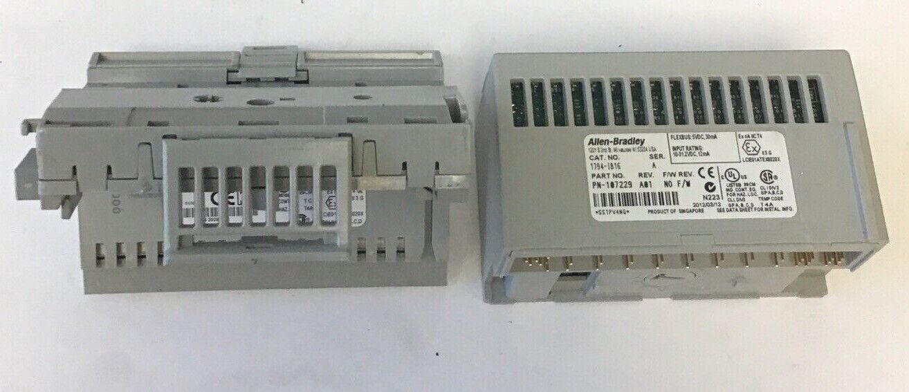 ALLEN BRADLEY 1794-IB16 SER.A REV.A01 NO F/W INPUT MODULE 1794-TB3 SER.A BASE