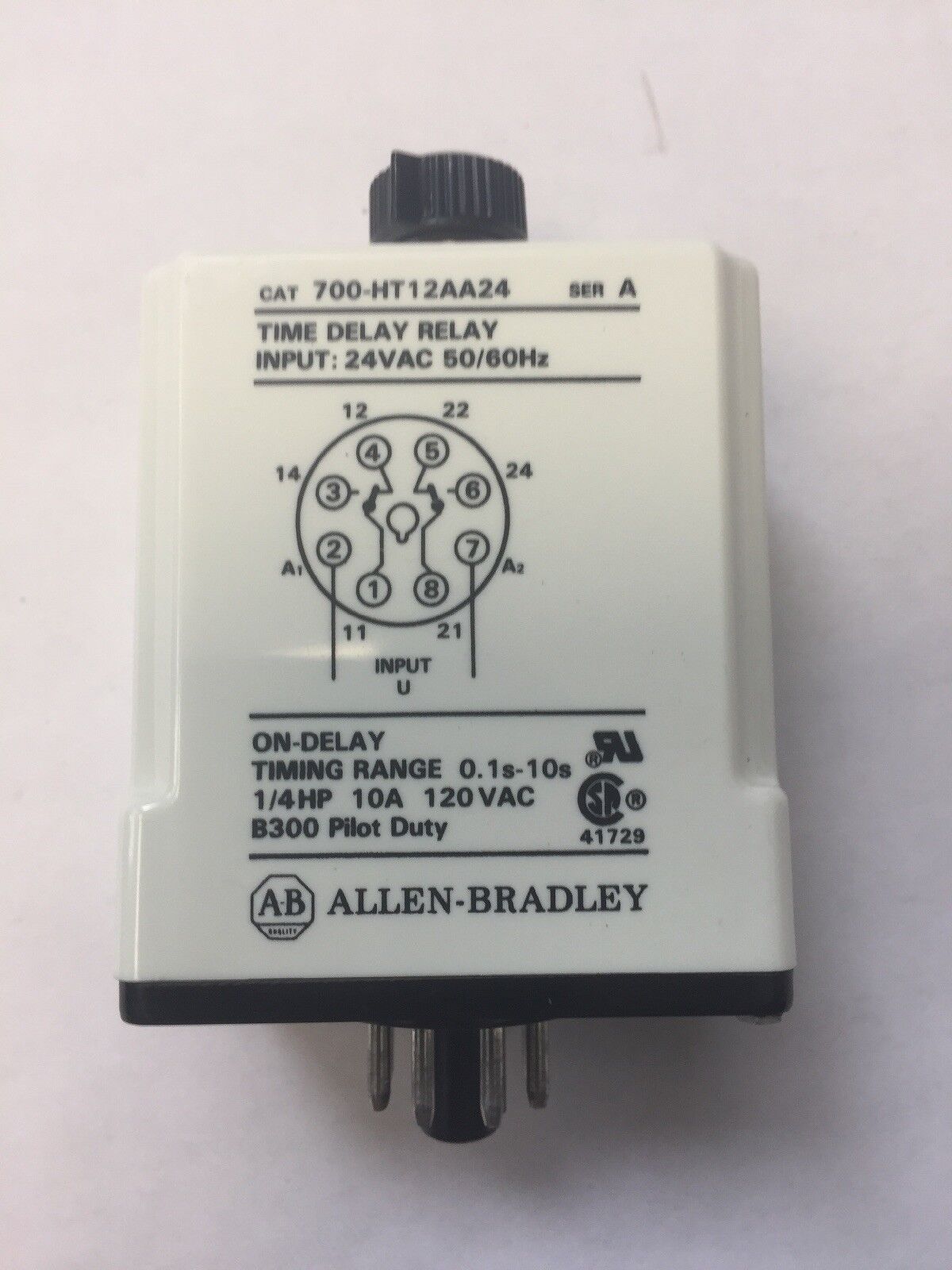 ALLEN BRADLEY 700-HT12AA24 TIMING RELAY 24VAC SER A