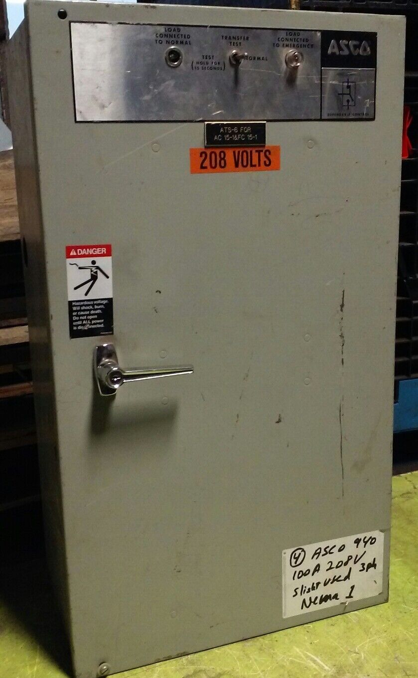 Automatic Transfer Switch w/ Control Panel Enclosure - Asco 940 100A 240V