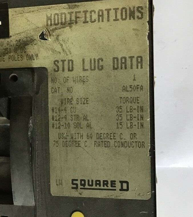 SQUARE D FC34015CL CIRCUIT BREAKER 480VAC 15A