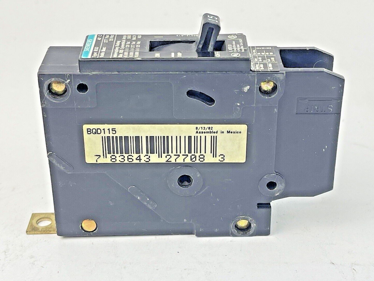 SIEMENS - BQD115 - CIRCUIT BREAKER - 1 POLE, 15A, 277 VAC, TYPE BQD