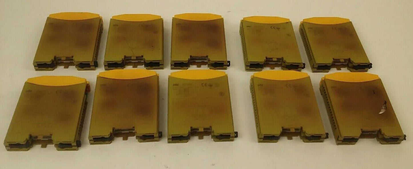 PILZ PNOZ mo4p SAFETY RELAY 240V 6A (LOT OF 10) HAS CRACKS MAY HAVE A LOOSE PART
