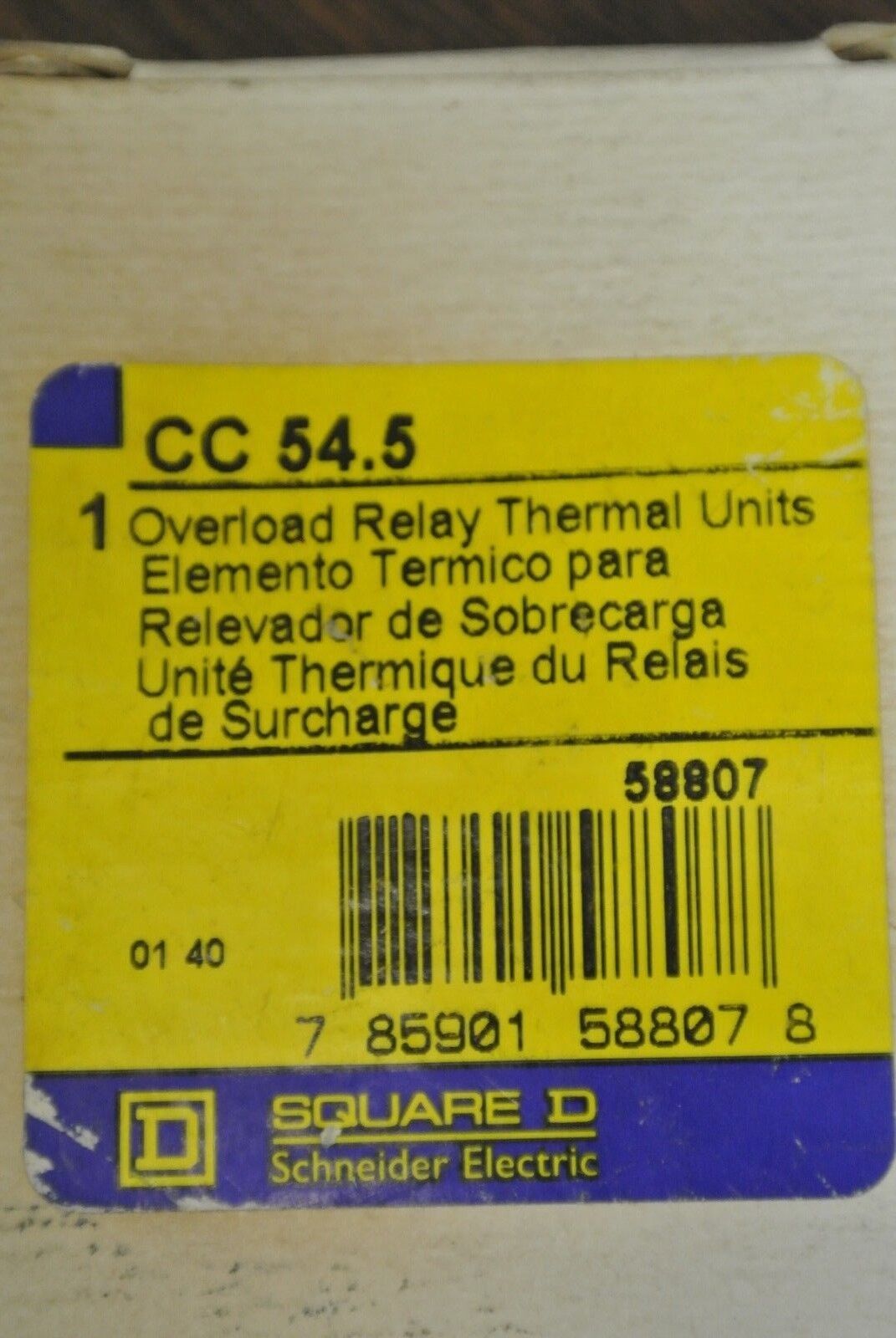 SQUARE D / CC 54.5 OVERLOAD RELAY THERMAL UNIT / NEW SURPLUS