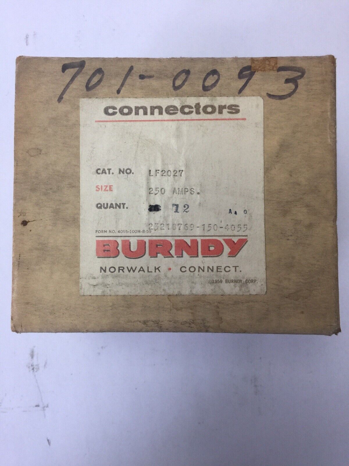 BURNDY LF2027 CONNECTORS 250 AMP (BOX OF 12)