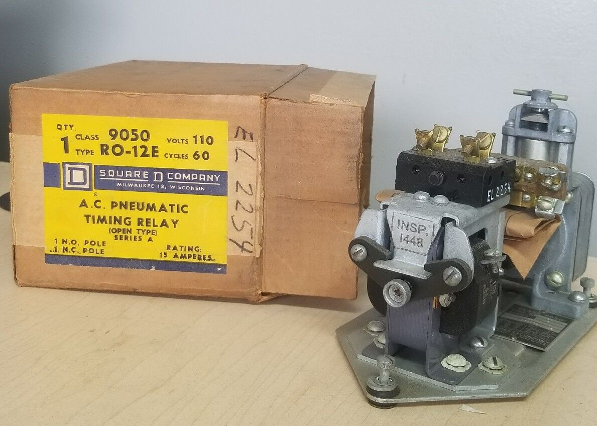 Pneumatic timer relay 9050 RO-12E Square D 1 POLE 15 AMP 110V
