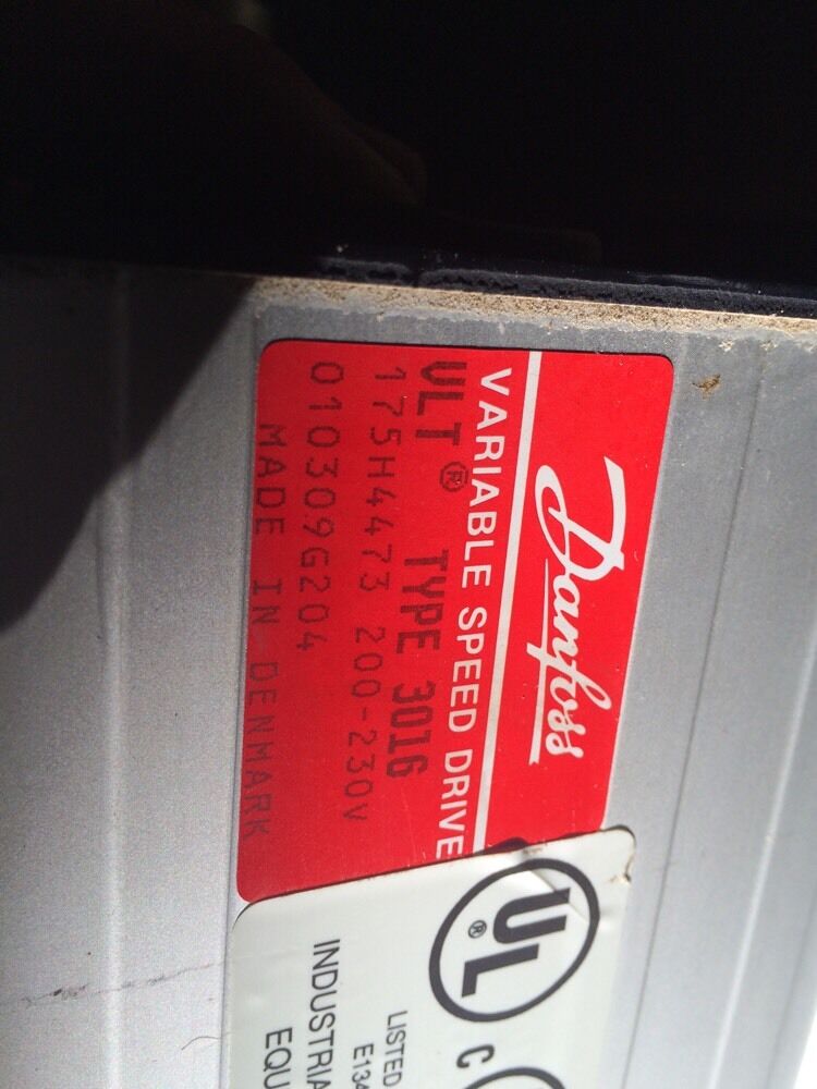 DANFOSS VLT TYPE 3016 175H4473 ADJUSTABLE FREQUENCY DRIVE 20HP 3x200-230 V