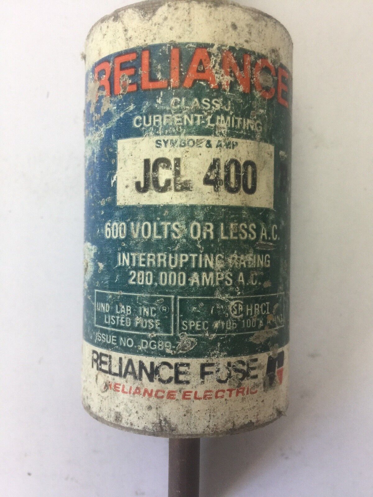 RELIANCE JCL 400 CLASS J CURRENT-LIMITING FUSE 400AMPS 600VAC
