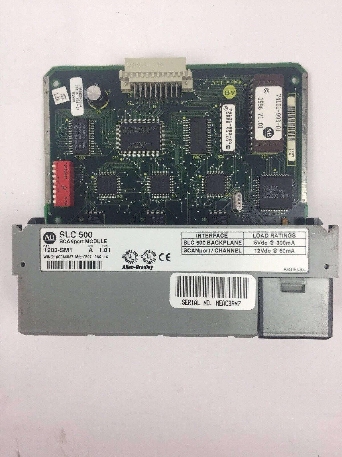 ALLEN BRADLEY 1203-SM1 SCANPORT MODULE SER A FRN 1.01 12VDC