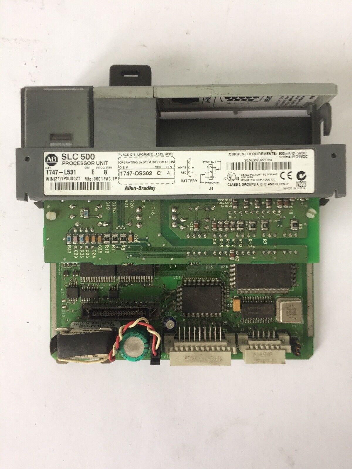 ALLEN BRADLEY 1747-L531 PROCESSOR UNIT 24VDC SER E PROC. REV 8