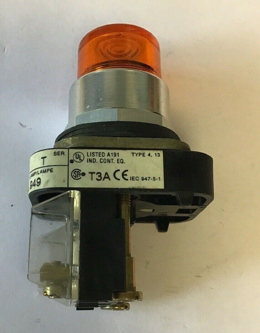 ALLEN BRADLEY 800T-QB10 SER.T AMBER PUSH BUTTON 120V